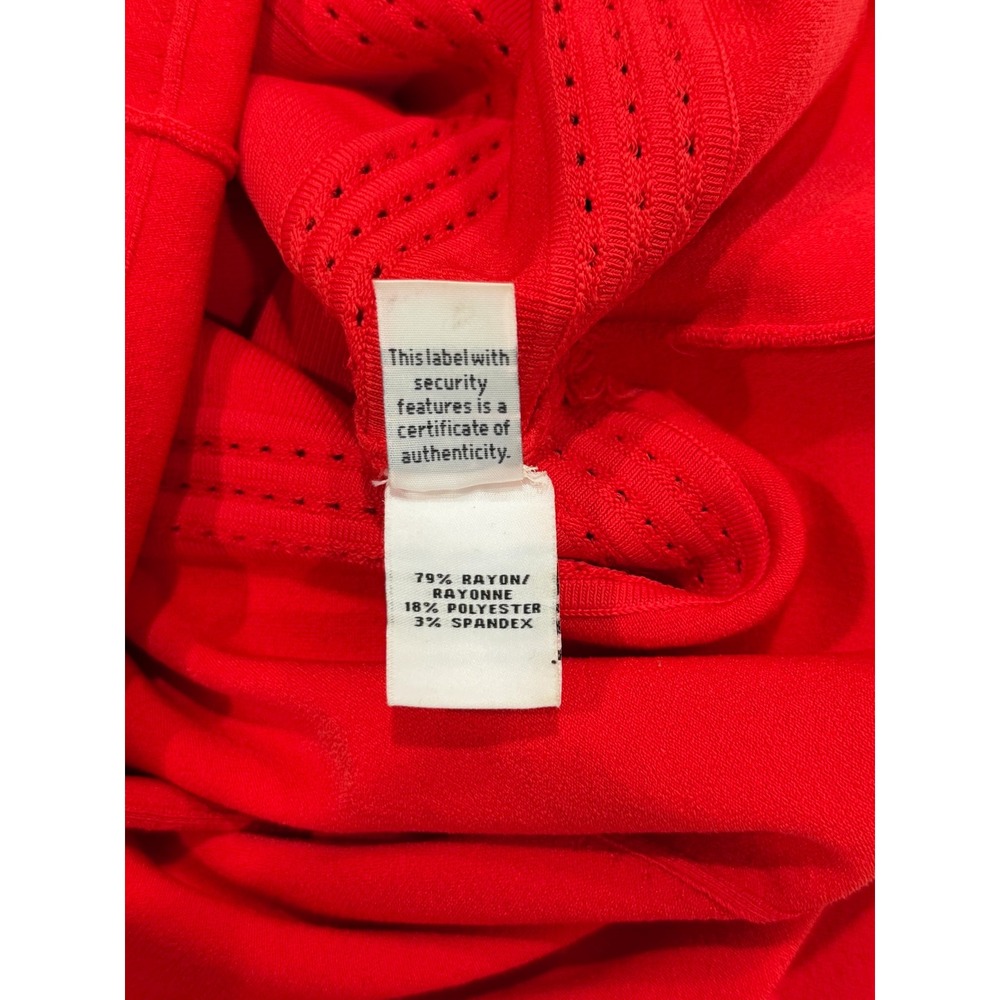 Diane von Furstenberg Perry Red Pointelle Knit Fit and Flare Dress Size P - Picture 6 of 8